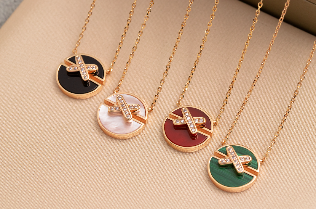 [Amore Jewels]JEUX DE PINK GOLD DIAMOND NECKLACE