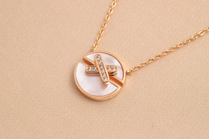 [Amore Jewels]JEUX DE PINK GOLD DIAMOND NECKLACE