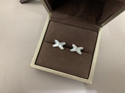 [Amore Jewels]JEUX DE WHITE MOP SILVER DIAMOND EARRINGS