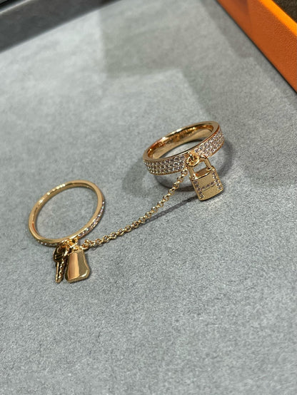 [Amore Jewels]HM KELLY CLOCHETTE DOUBLE RING IN  WITH DIAMONDS