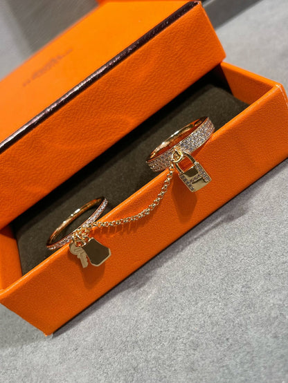 [Amore Jewels]HM KELLY CLOCHETTE DOUBLE RING IN  WITH DIAMONDS