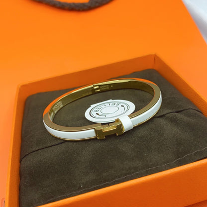 [Amore Jewels]CLASSIC HM CLIC WHITE 8MM ENAMEL BRACELET