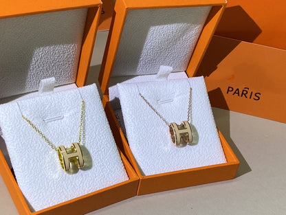 [Amore Jewels]HM CLIC YELLOW ENAMEL GOLD NECKLACE