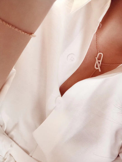 [Amore Jewels]HM FIRE PIG NOSE NECKLACE TRENDY STREET