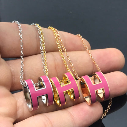 [Amore Jewels]H NECKLACE PINK