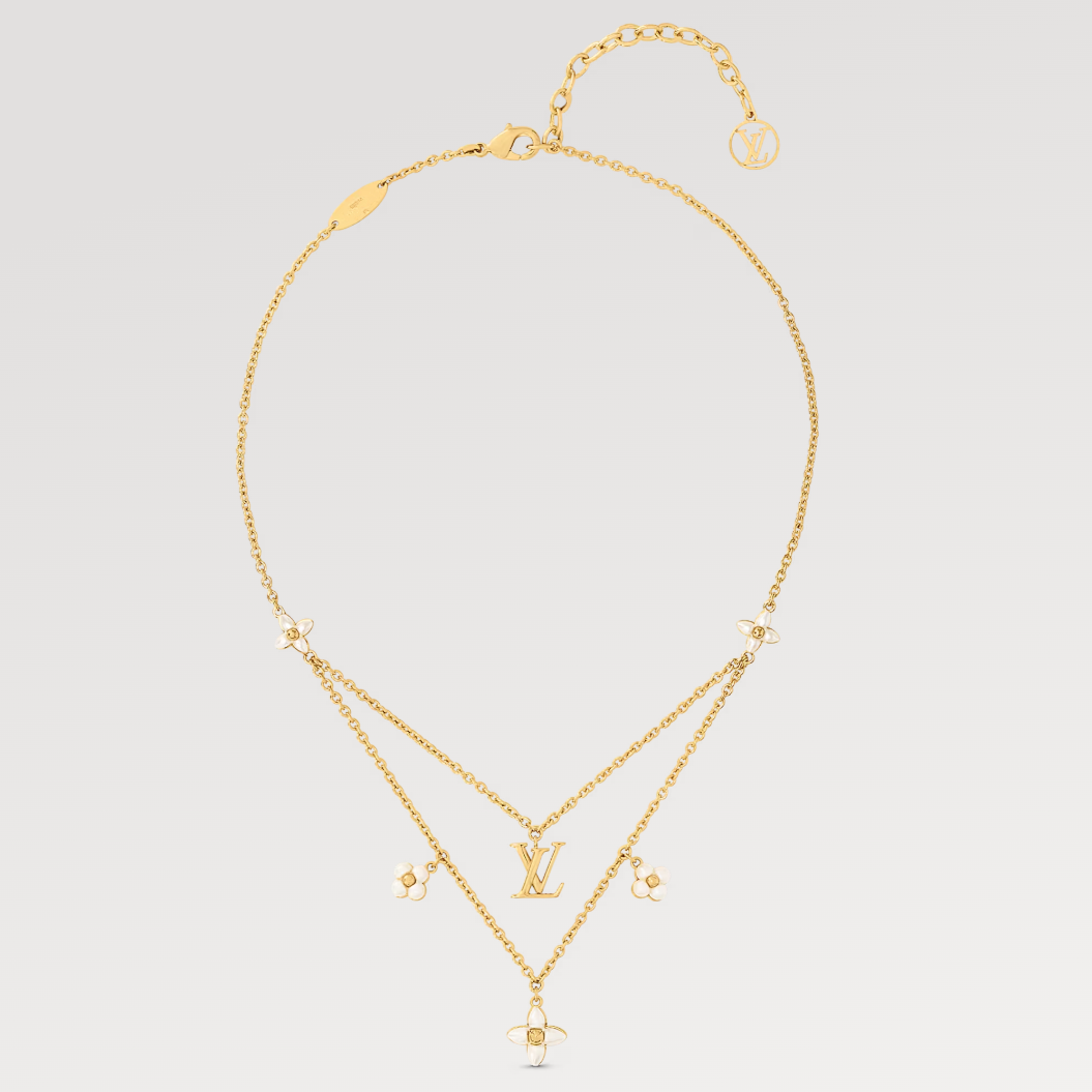 [Amore Jewels]FLOWERGRAM GOLD MOP DOUBLE ROW NECKLACE
