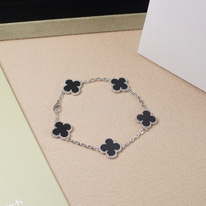 [Amore Jewels] CLOVER 5 MOTIF ONYXS BRACELET COLLECTION