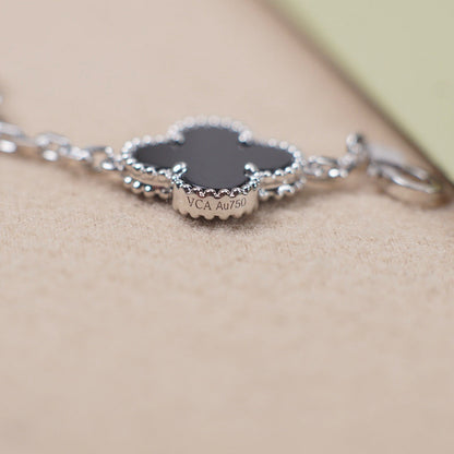 [Amore Jewels] CLOVER 5 MOTIF ONYXS BRACELET COLLECTION