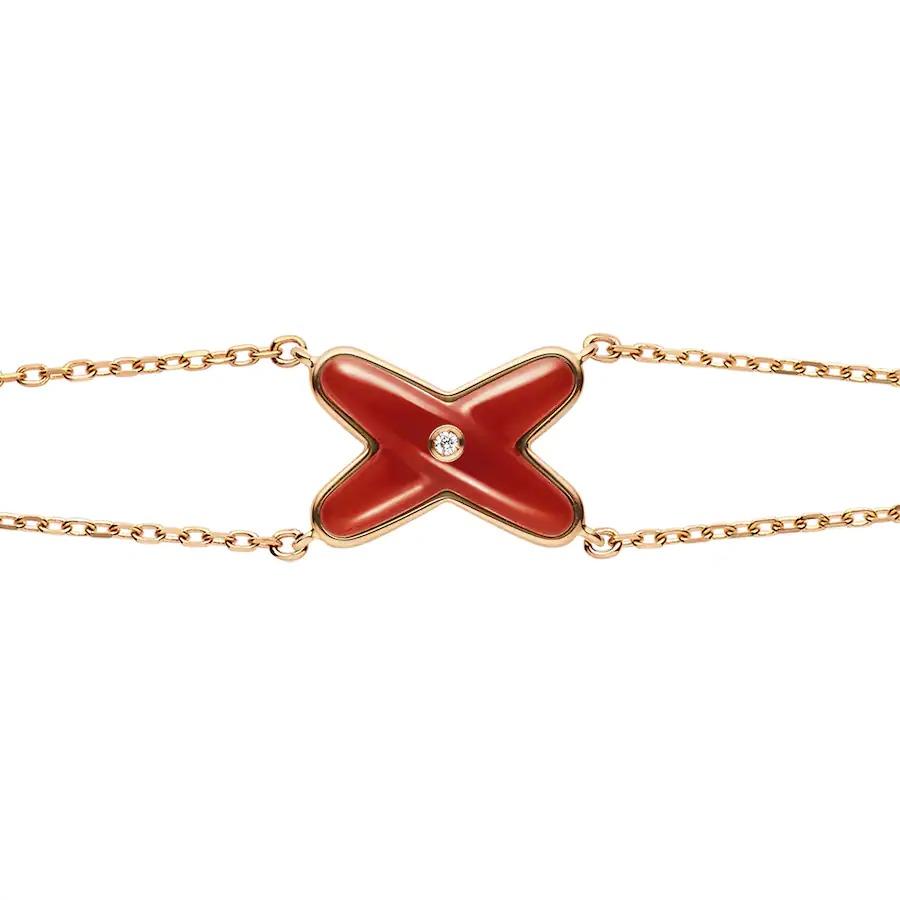 [Amore Jewels]JEUX BRACELET CARNELIAN PINK GOLD 1 DIAMOND