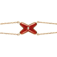 [Amore Jewels]JEUX BRACELET CARNELIAN PINK GOLD 1 DIAMOND