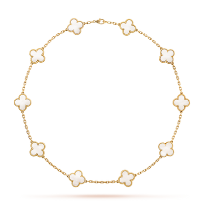 [Amore Jewels]CLOVER 10 MOTIFS WHITE MOTHER OF PEARL NECKLACE