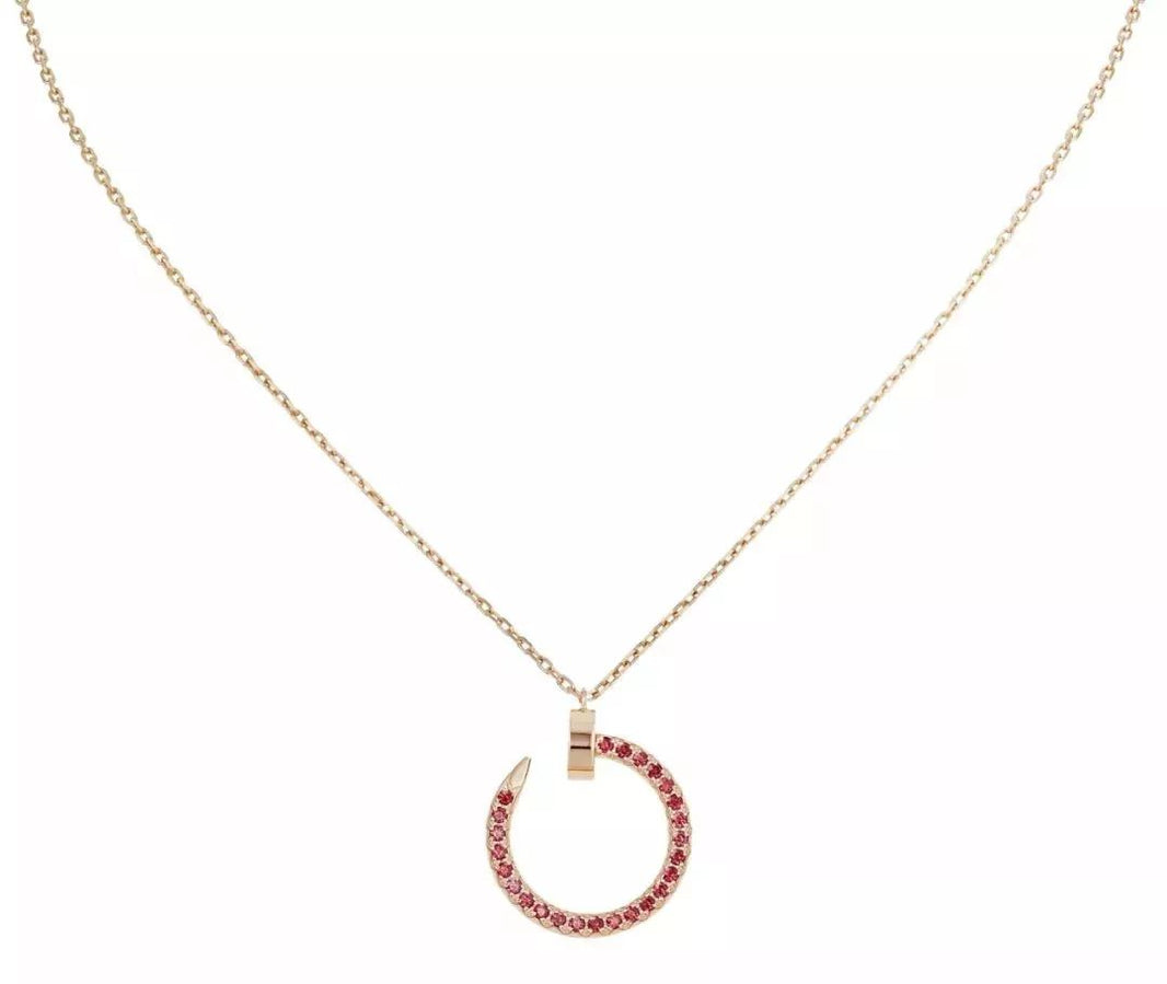 [Amore Jewels]JUSTE NECKLACE GOLD RED DIAMONDS