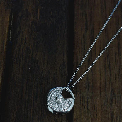 [Amore Jewels]AMULETTE SILVER FULL DIAMOND NECKLACE