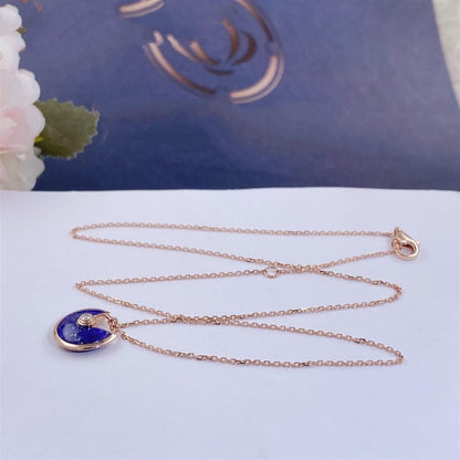 [Amore Jewels]AMULETTE ROSE GOLD AGATE NECKLACE