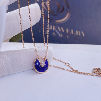 [Amore Jewels]AMULETTE ROSE GOLD AGATE NECKLACE