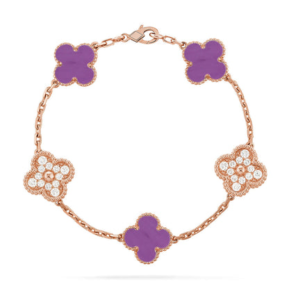[Amore Jewels] CLOVER 5 MOTIF VIOLET BRACELET COLLECTION