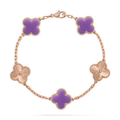 [Amore Jewels]CLOVER 5 MOTIF LIGHT PURPLE BRACELET COLLECTION