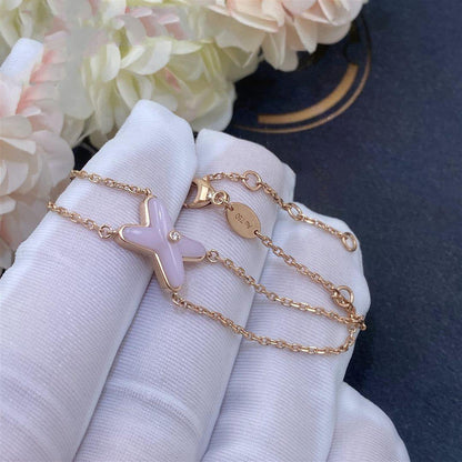 [Amore Jewels]JEUX BRACELET PINK MOP PINK GOLD 1 DIAMOND