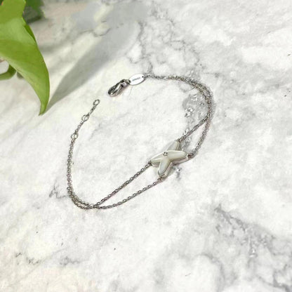 [Amore Jewels]JEUX BRACELET WHITE MOP SILVER 1 DIAMOND