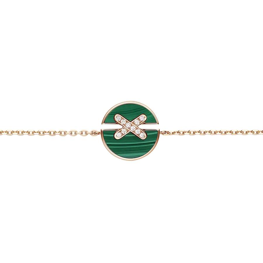 [Amore Jewels]JEUX DE BRACELET MALACHITE PINK GOLD DIAMONDS
