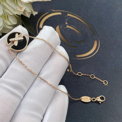 [Amore Jewels]JEUX DE BRACELET ONYX PINK GOLD DIAMOND