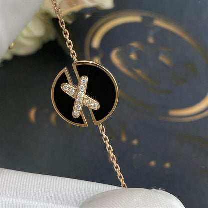 [Amore Jewels]JEUX DE BRACELET ONYX PINK GOLD DIAMOND