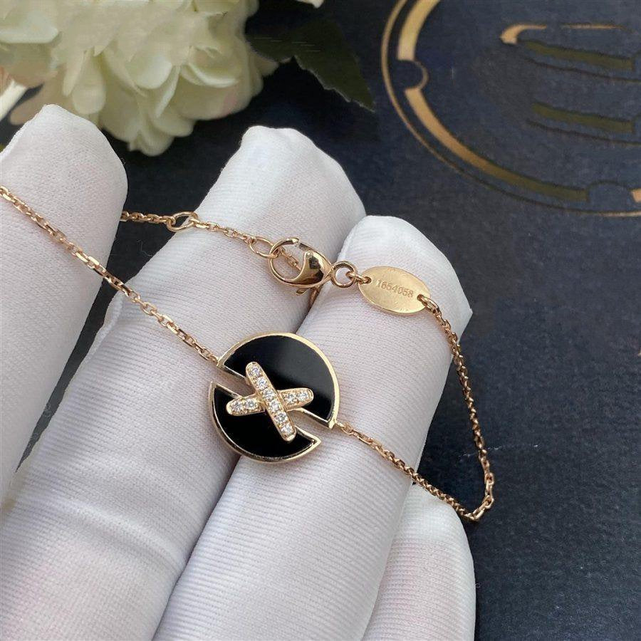 [Amore Jewels]JEUX DE BRACELET ONYX PINK GOLD DIAMOND