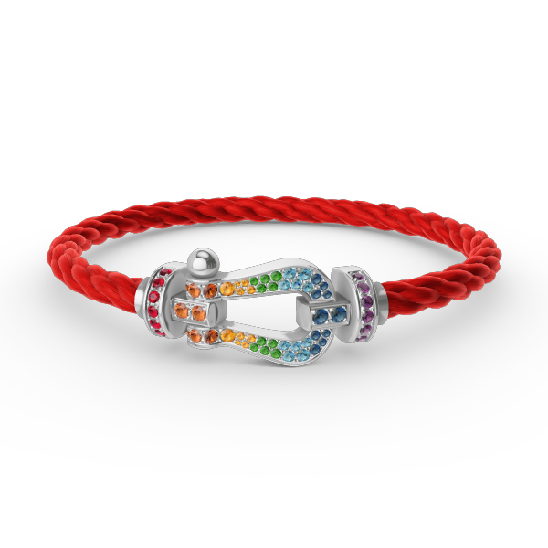 [Amore Jewels]FORC LARGE HORSESHOE  COLORED DIAMOND BRACELET SILVER