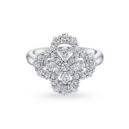 [Amore Jewels]LOOP RING FULL MOTIF DIAMOND 16MM SILVE