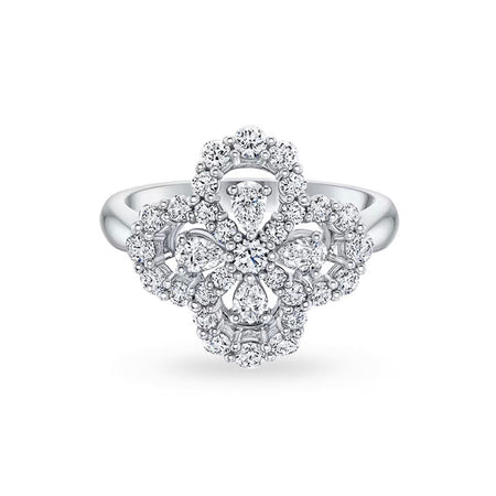 [Amore Jewels]LOOP RING FULL MOTIF DIAMOND 16MM SILVE