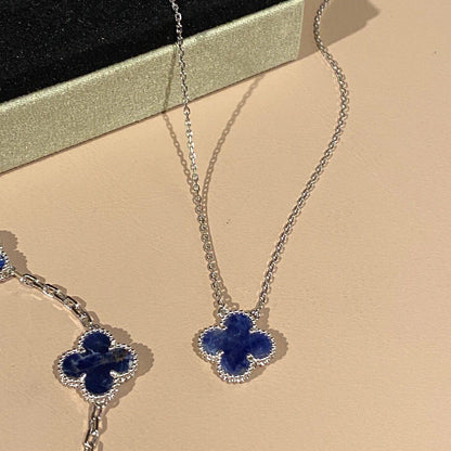 [Amore Jewels]CLOVER 15MM PIETERSITE NECKLACE SILVER
