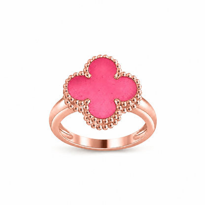 [Amore Jewels]NEW CLOVER PINK ENAMEL RINGS