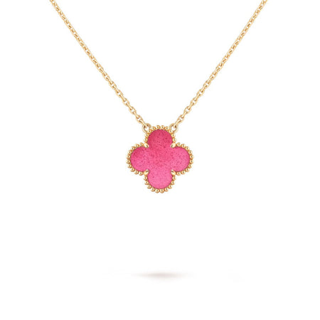 [Amore Jewels] NEW CLOVER 15MM PINK ENAMEL NECKLACE