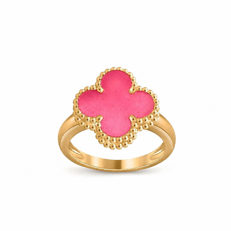 [Amore Jewels]NEW CLOVER PINK ENAMEL RINGS