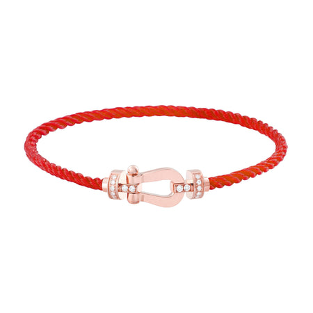 [Amore Jewels]FORCE 10 HALF DIAMOND PINK GOLD RED CORDERI LARGE AND MEDIUM MODEL
