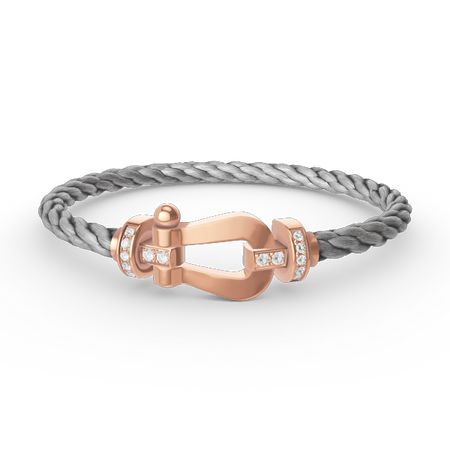 [Amore Jewels]FORCE LARGE HORSESHOE HALF DIAMOND BRACELET ROSE GOLD