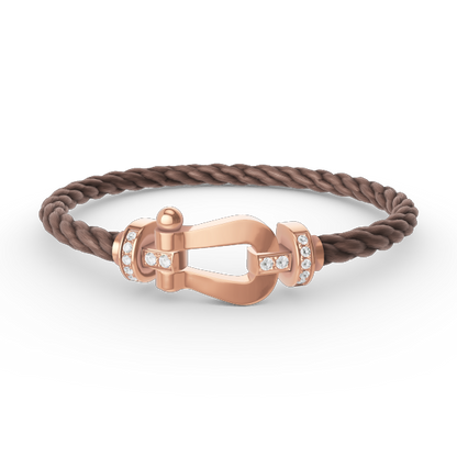 [Amore Jewels]FORCE LARGE HORSESHOE HALF DIAMOND BRACELET ROSE GOLD