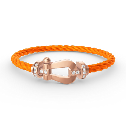 [Amore Jewels]FORCE LARGE HORSESHOE HALF DIAMOND BRACELET ROSE GOLD