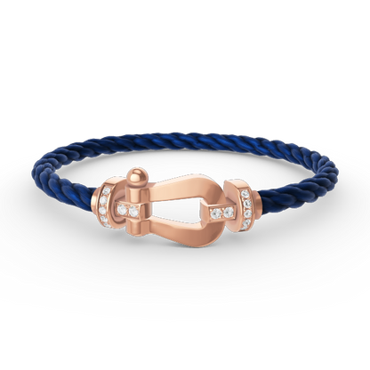 [Amore Jewels]FORCE LARGE HORSESHOE HALF DIAMOND BRACELET ROSE GOLD