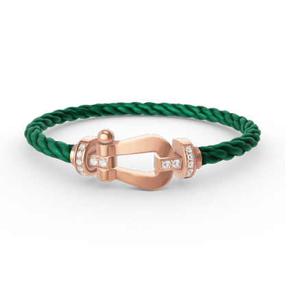 [Amore Jewels]FORCE LARGE HORSESHOE HALF DIAMOND BRACELET ROSE GOLD