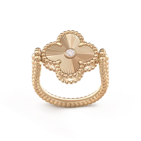 [Amore Jewels]CLOVER RIVERSIBLE ROSE GOLD RING