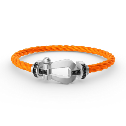 [Amore Jewels]FORCE LARGE HORSESHOE BLACK DIAMOND BRACELET SILVER