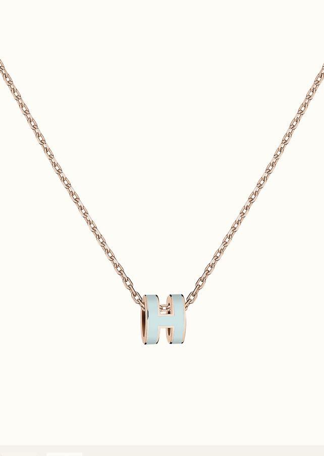 [Amore Jewels]POP H LIGHT BLUE NECKLACE