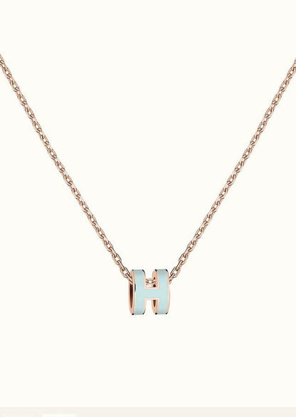 [Amore Jewels]POP H LIGHT BLUE NECKLACE