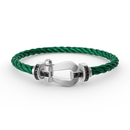 [Amore Jewels]FORCE LARGE HORSESHOE BLACK DIAMOND BRACELET SILVER