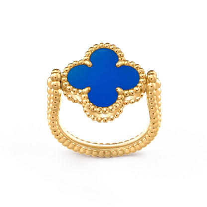 [Amore Jewels]CLOVER RIVERSIBLE BLUE AGATE RING