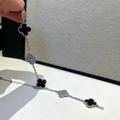 [Amore Jewels] CLOVER 5 MOTIF ONYXS BRACELET COLLECTION