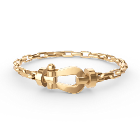 [Amore Jewels]FORCE LARGE HORSESHOE CLASP  METAL BRACELET