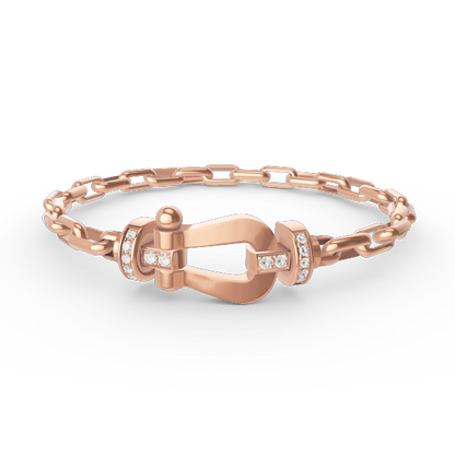 [Amore Jewels]FORCE LARGE HORSESHOE CLASP  METAL BRACELET