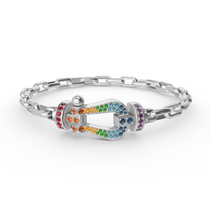 [Amore Jewels]FORCE LARGE HORSESHOE CLASP  METAL BRACELET